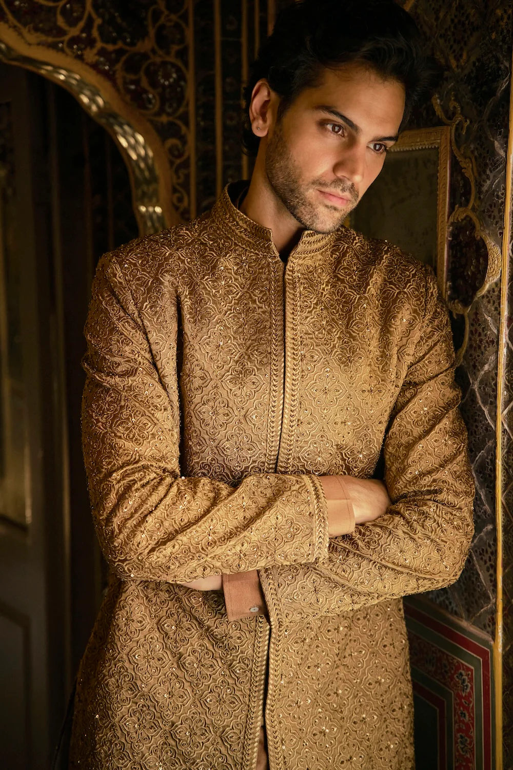 Gold Sherwani Set