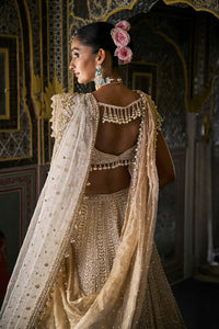 Ivory Gold Pearl Lehenga Set