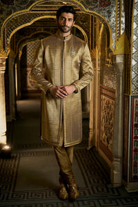 Military Green Sherwani Set