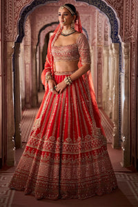 Red Zardosi Lehenga Set