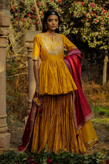 Mustard Gharara Set