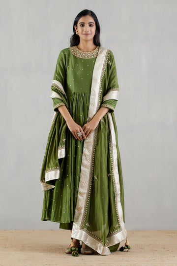 Pickle Green Anarkali