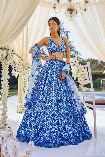 Blue Resham Lehenga