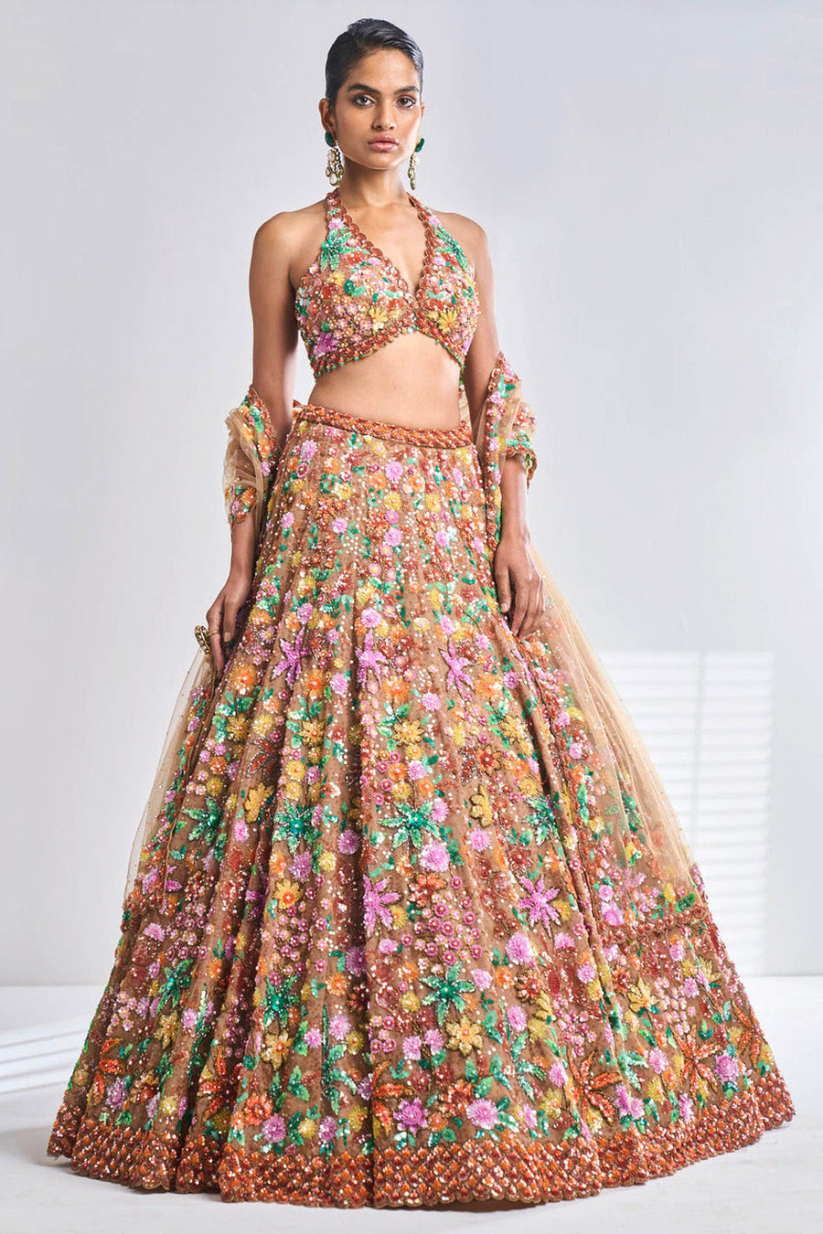 Caramel Multi-Coloured Lehenga Set