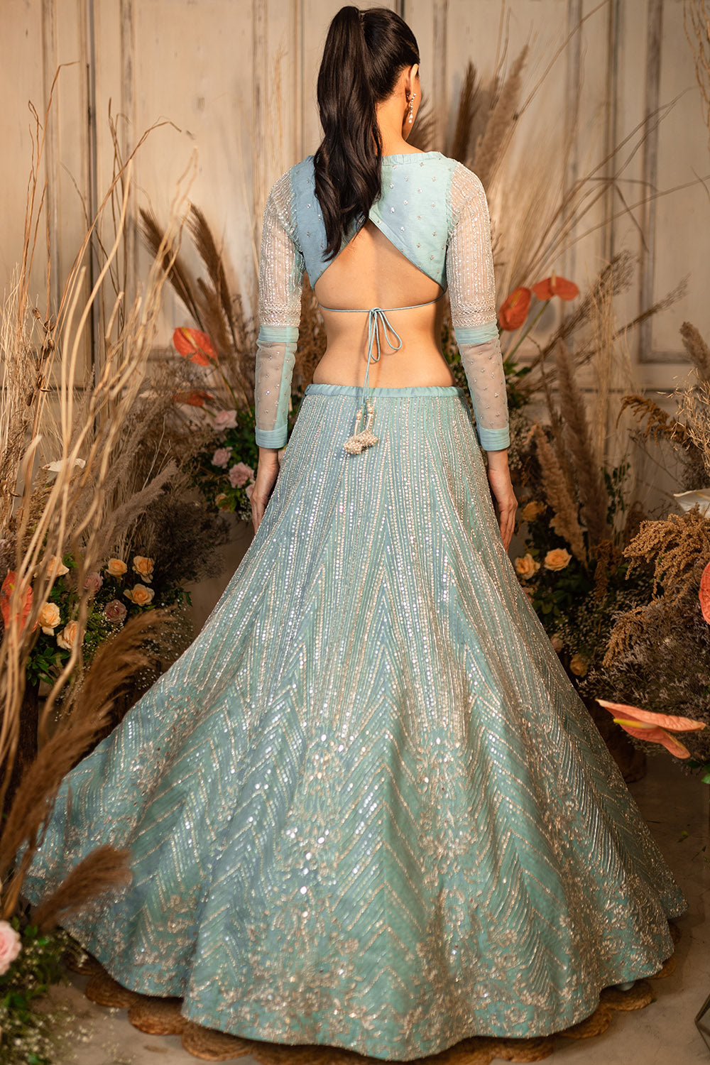 POWDER BLUE ORCHID Lehenga