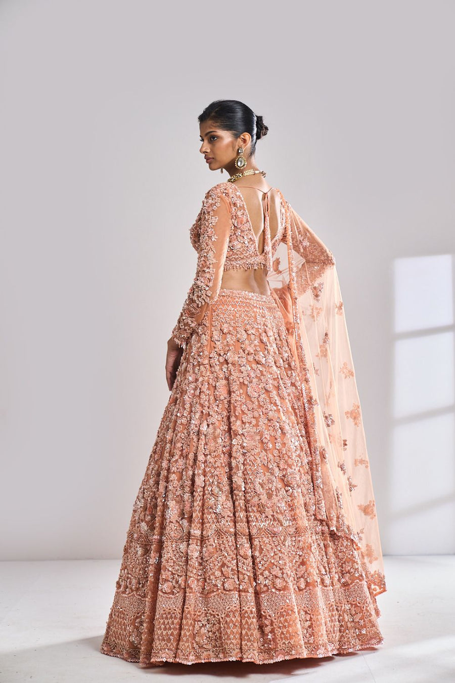 Copper Sequin Lehenga Set