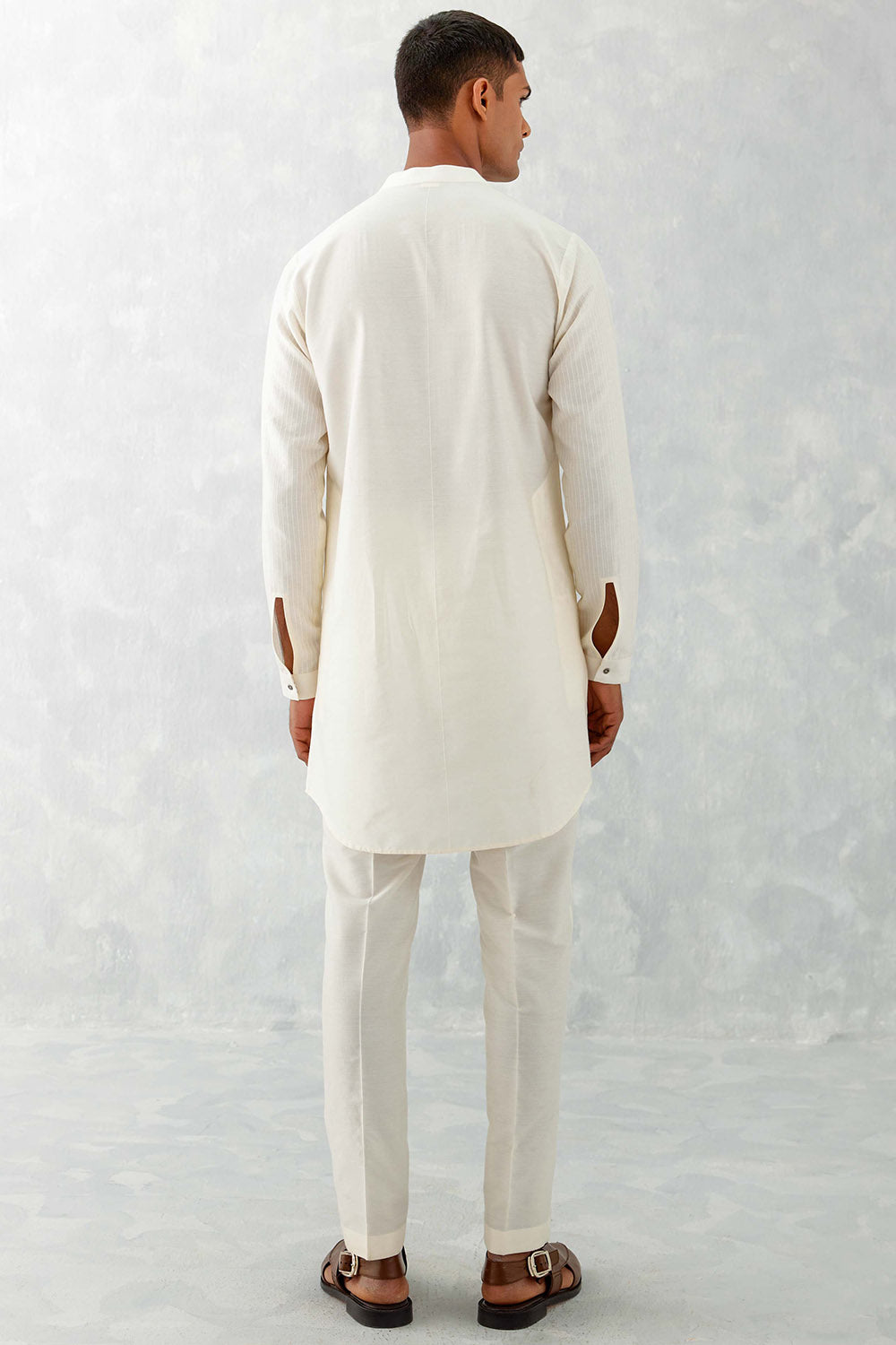 Ivory Pin Tucks Short Kurta Set