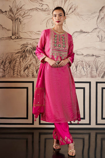 Jasnaaz Suit Set - Hot Pink