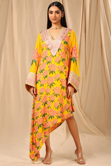 Sunshine Yellow Candy Swirl Kaftan