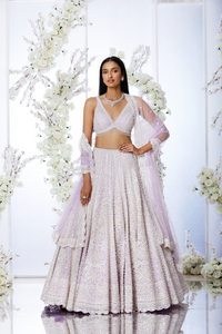 Seema Gujral  Dusty Lavender Spherical Pattern Lehenga Set –  LIVEtheCOLLECTIVE