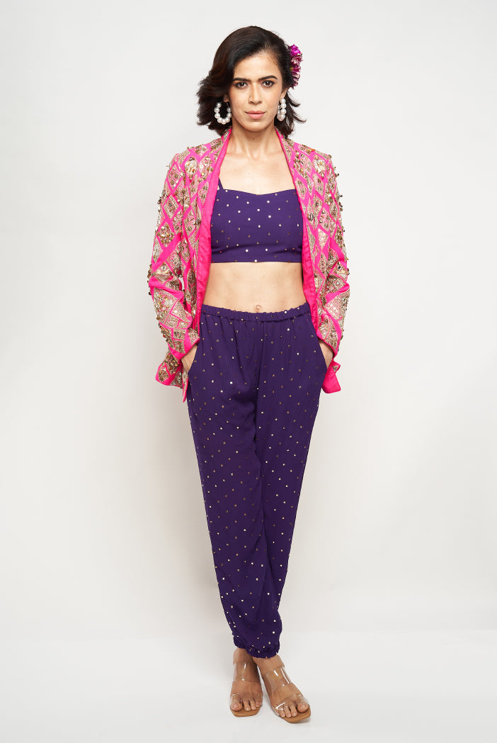 Hot Pink and purple Jogger Set
