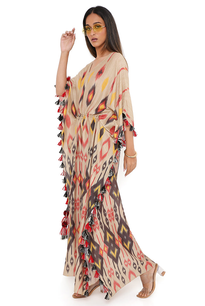 Mexico Print Silkmul Kaftan