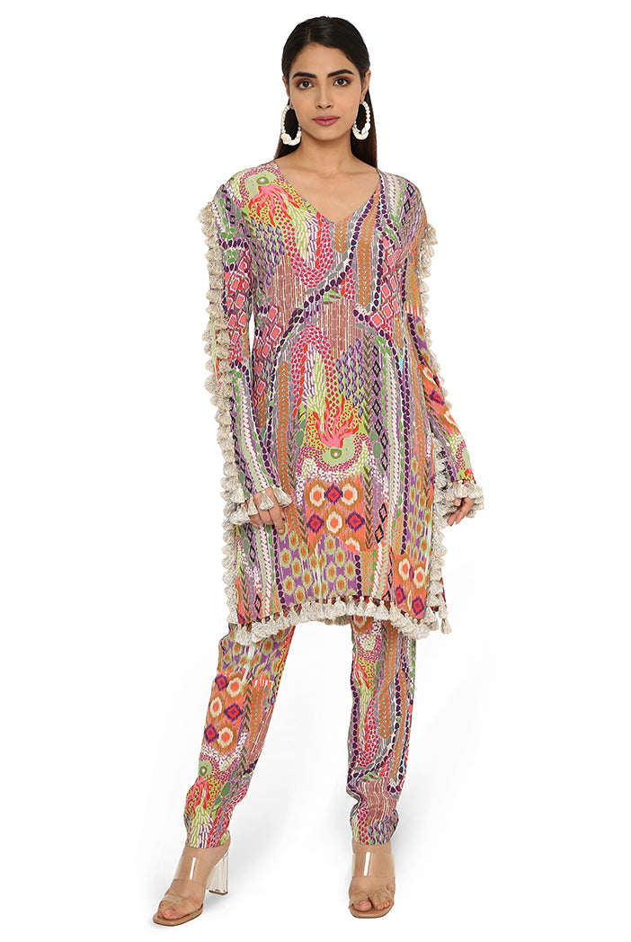 Zunaira African Print Top and Cigarette Pant Set