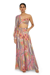 Juveria African Print One Shoulder Top With Palazzo