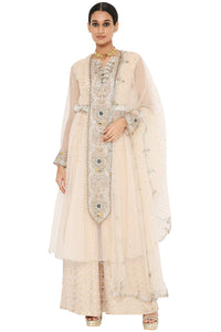 Shukraan Anarkali With Pallazo And Embroidered Dupatta