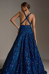Persian Blue Sequin Gown