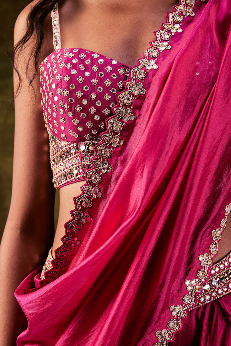 Rani Pink Sharara and Bralette Set