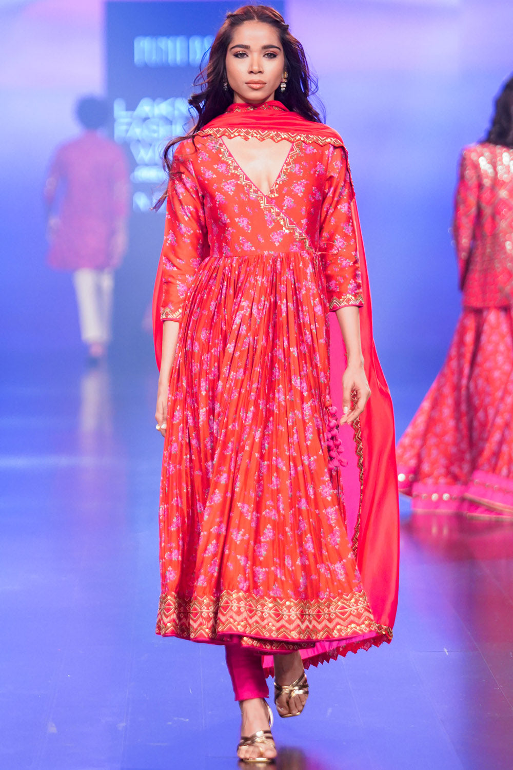 Surkh Laal Floral Anarkali