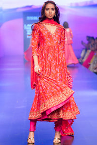 Surkh Laal Floral Anarkali