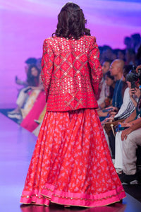 Surkh Laal Jacket Paired With Skirt & Blouse