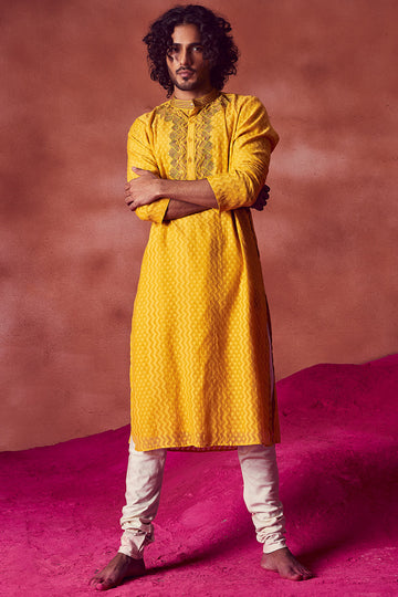 Yellow Resham Kurta