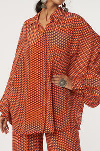 Orange Leaf Dolman Shirt Set