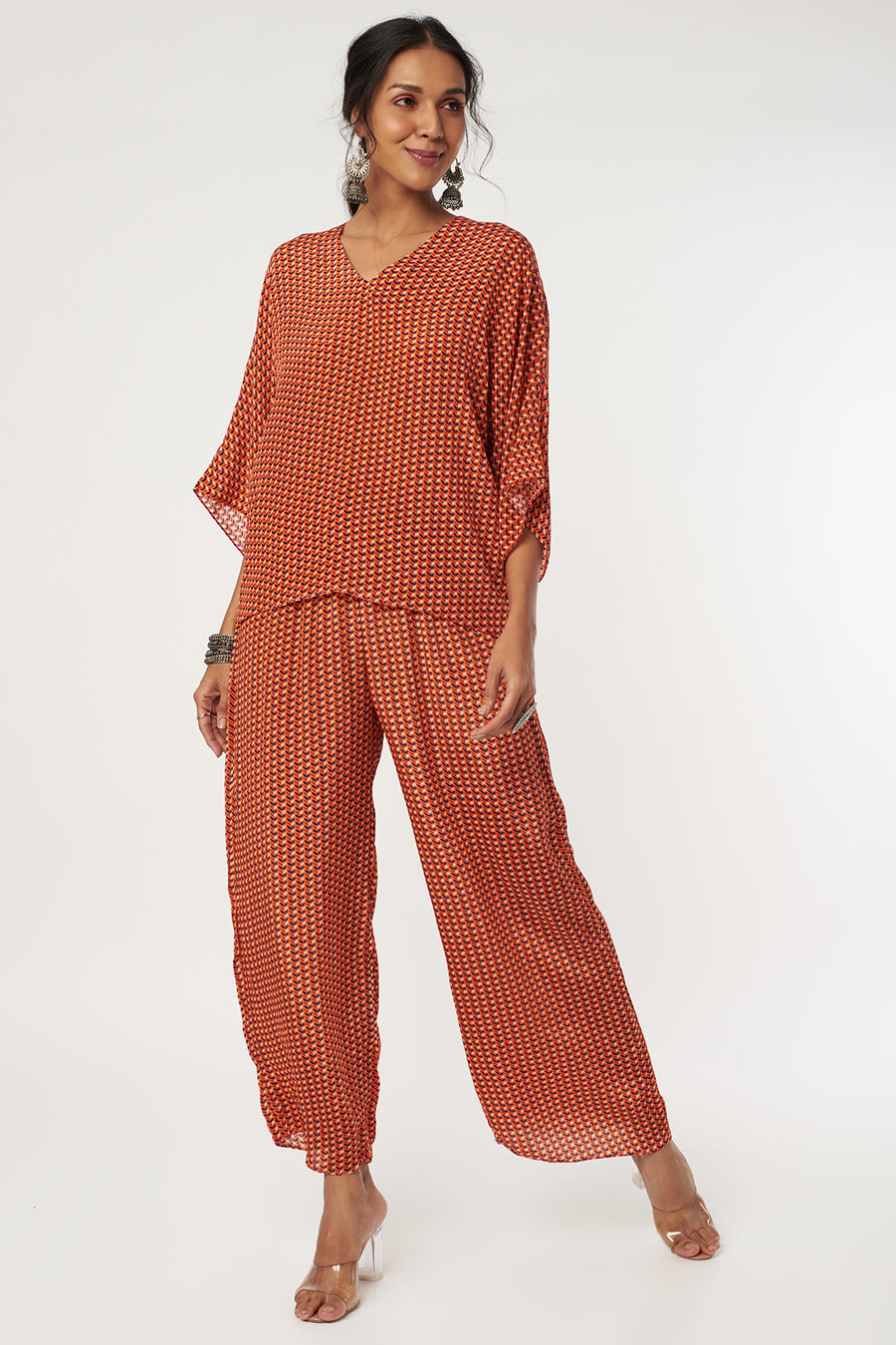 Orange Leaf Co-ord Set