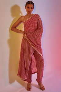 Lattice Printed Saree with Pants