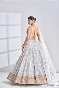 Silver Rose Gold Lehenga Set