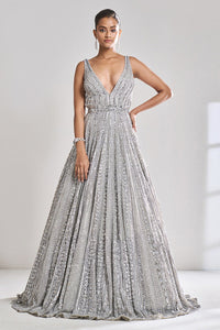 Silver Sequin Gown