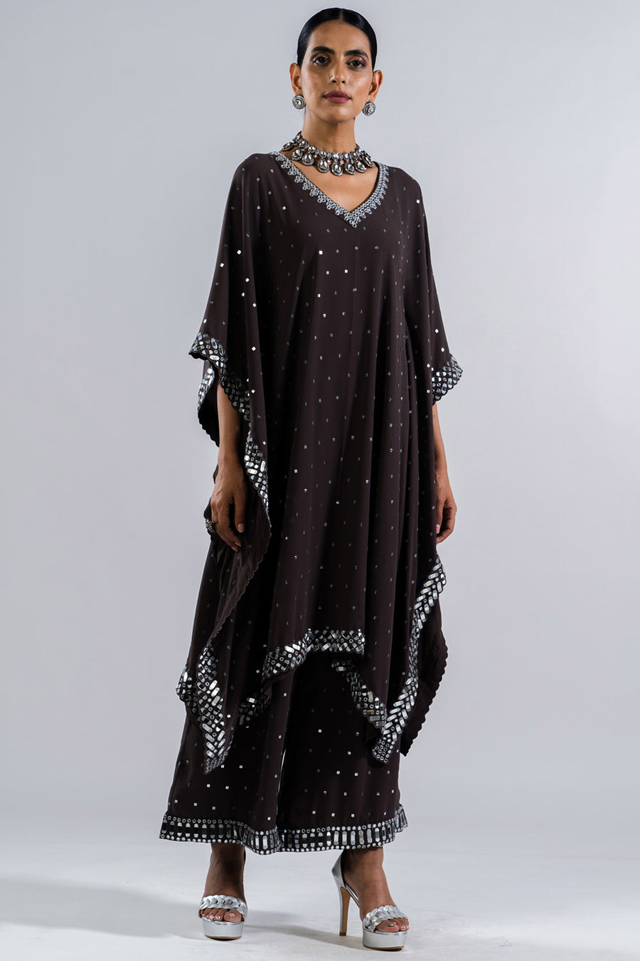 Charcoal Grey Kaftan Set