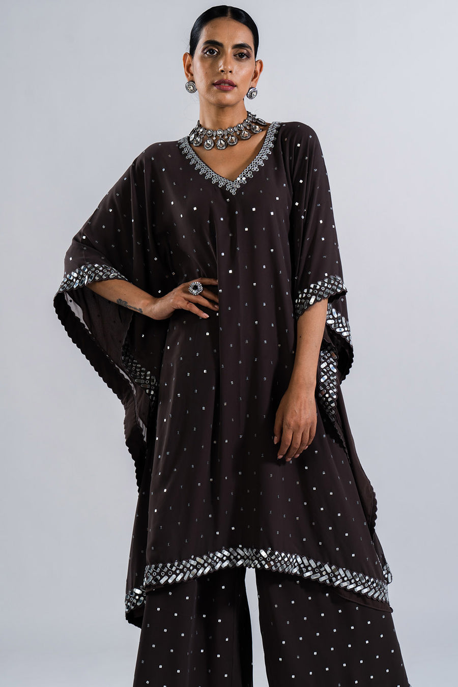 Charcoal Grey Kaftan Set