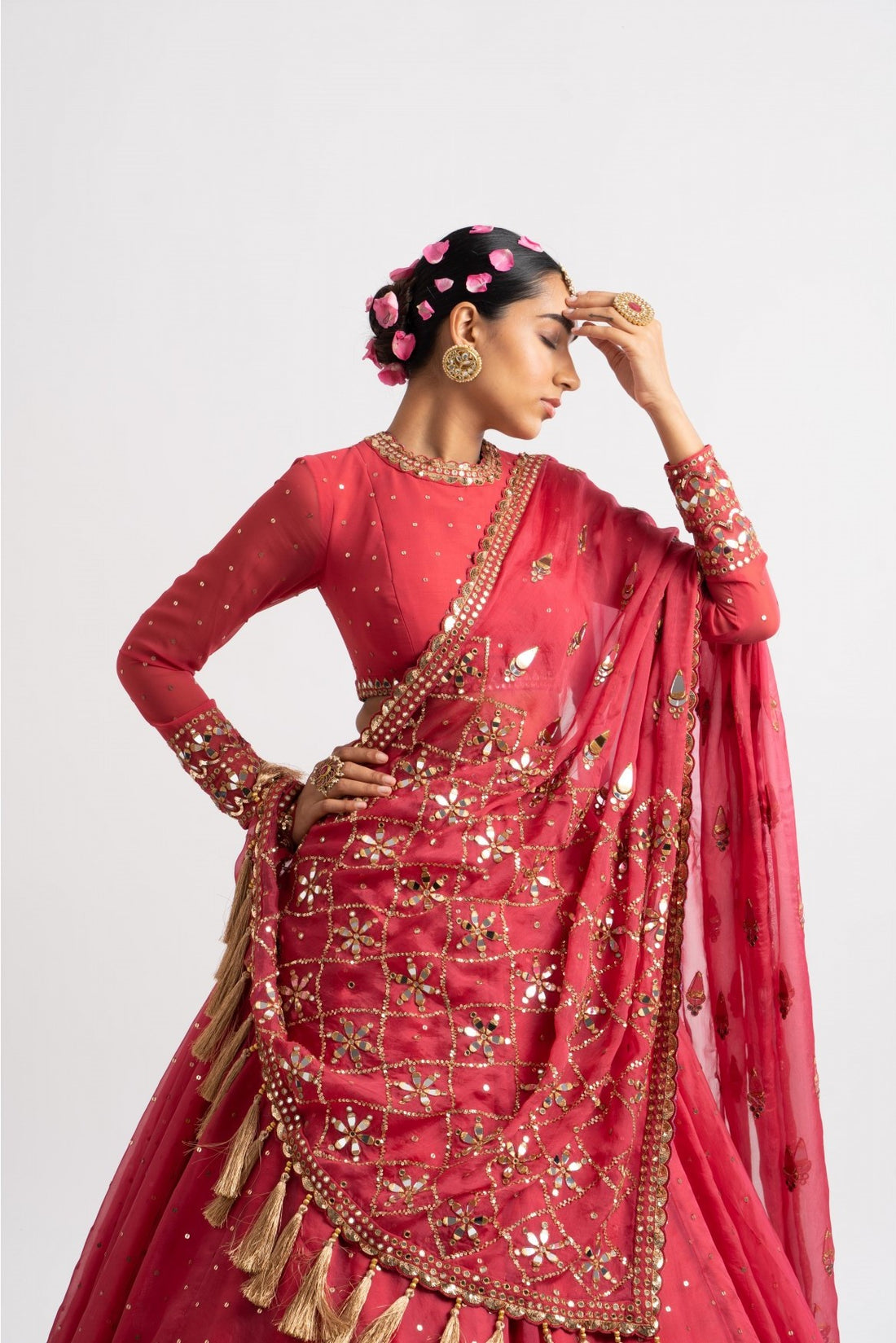 Buy Pink Sabyasachi Digital Printed Organza Lehenga Choli With Blouse  Online At Zeel Clothing